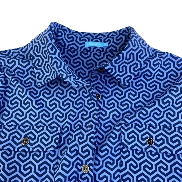 NWOT JMclaughlin Lawrence Geometric Sheath Dress in Blue - Picture 5 of 7